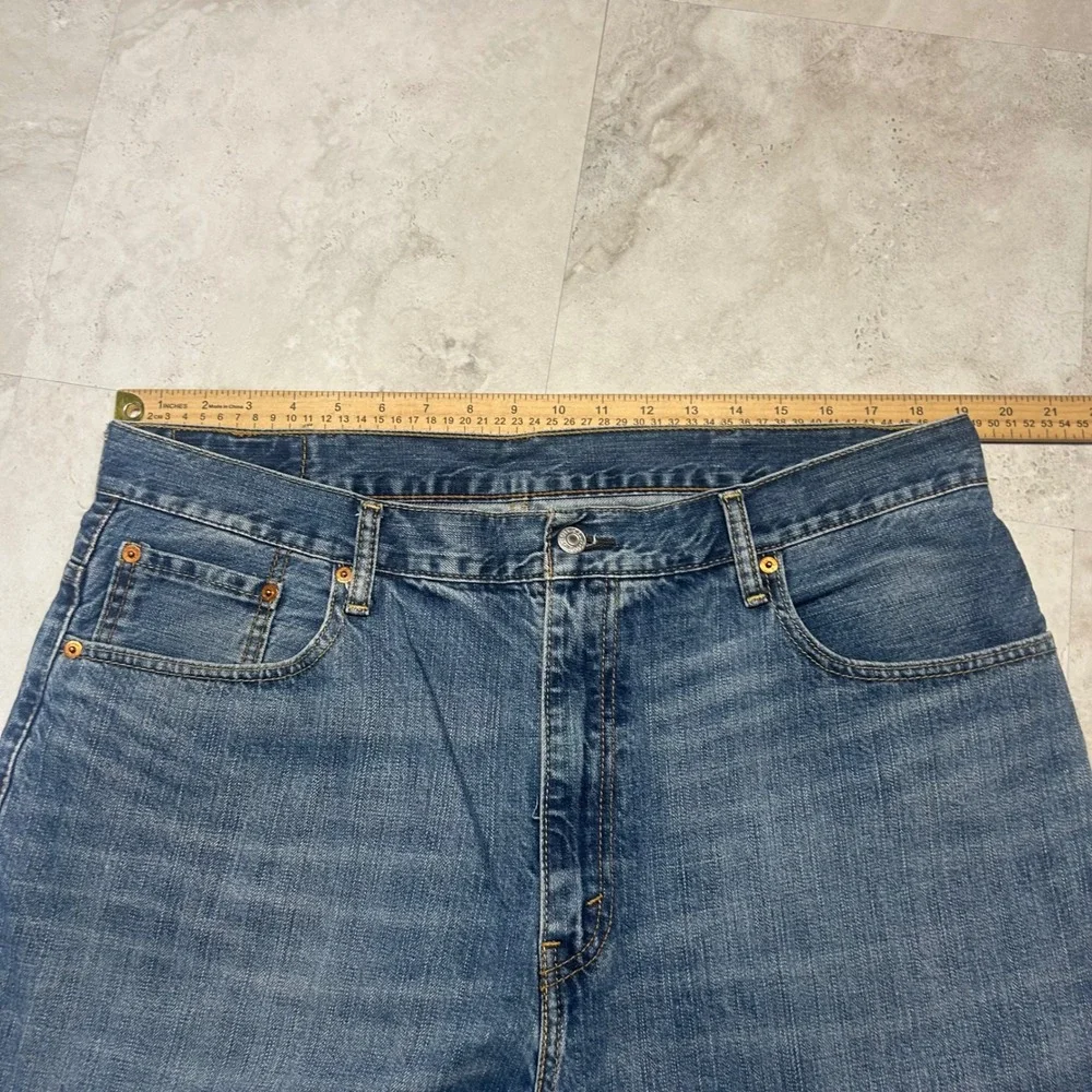 Levis 569 Denim Shorts Blue Mens 38 Loose Straight Baggy Jorts Skater Streetwear